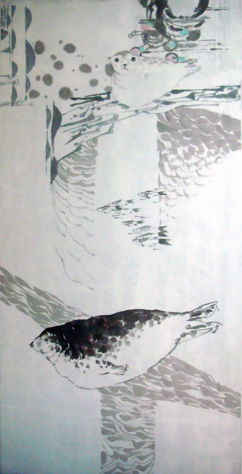 《海豹—1》现代水墨 70 x 142cm 2009